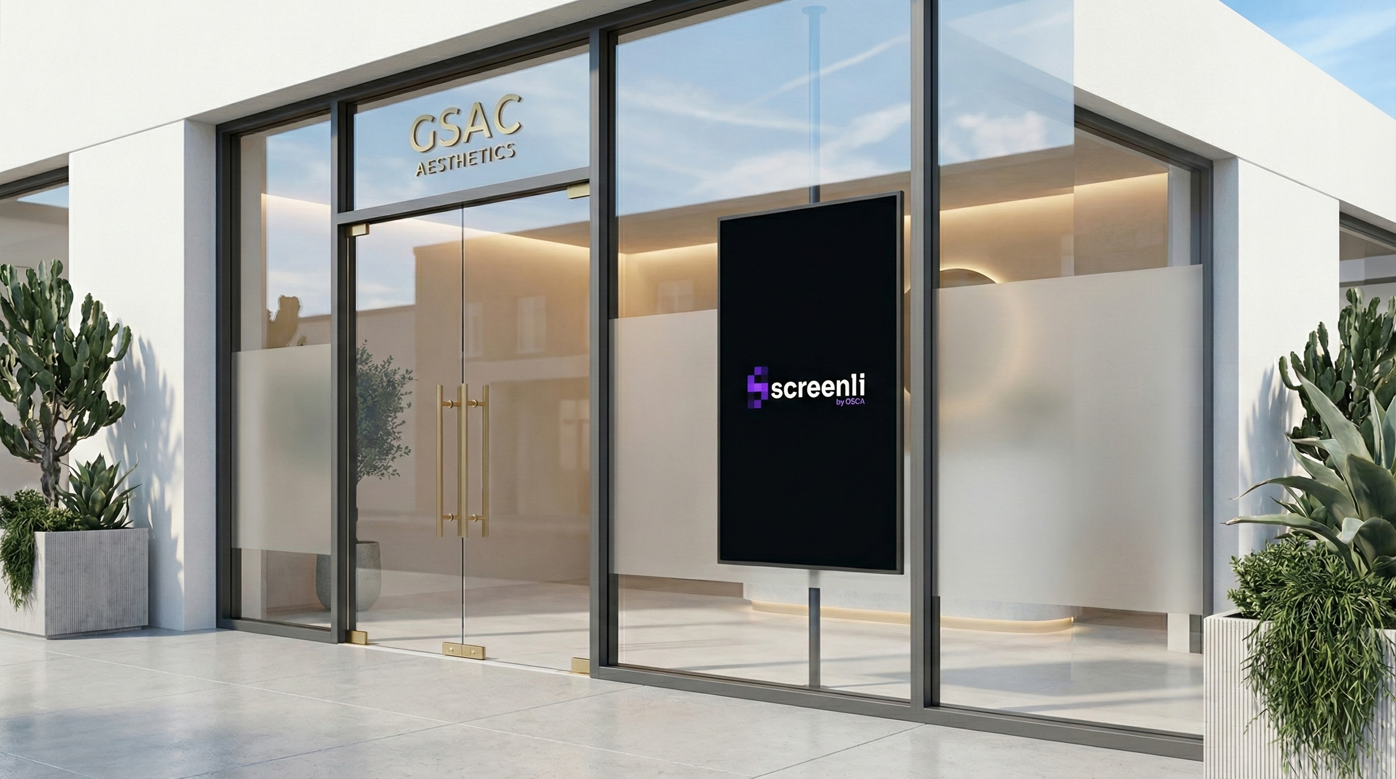 Aesthetics digital signage example